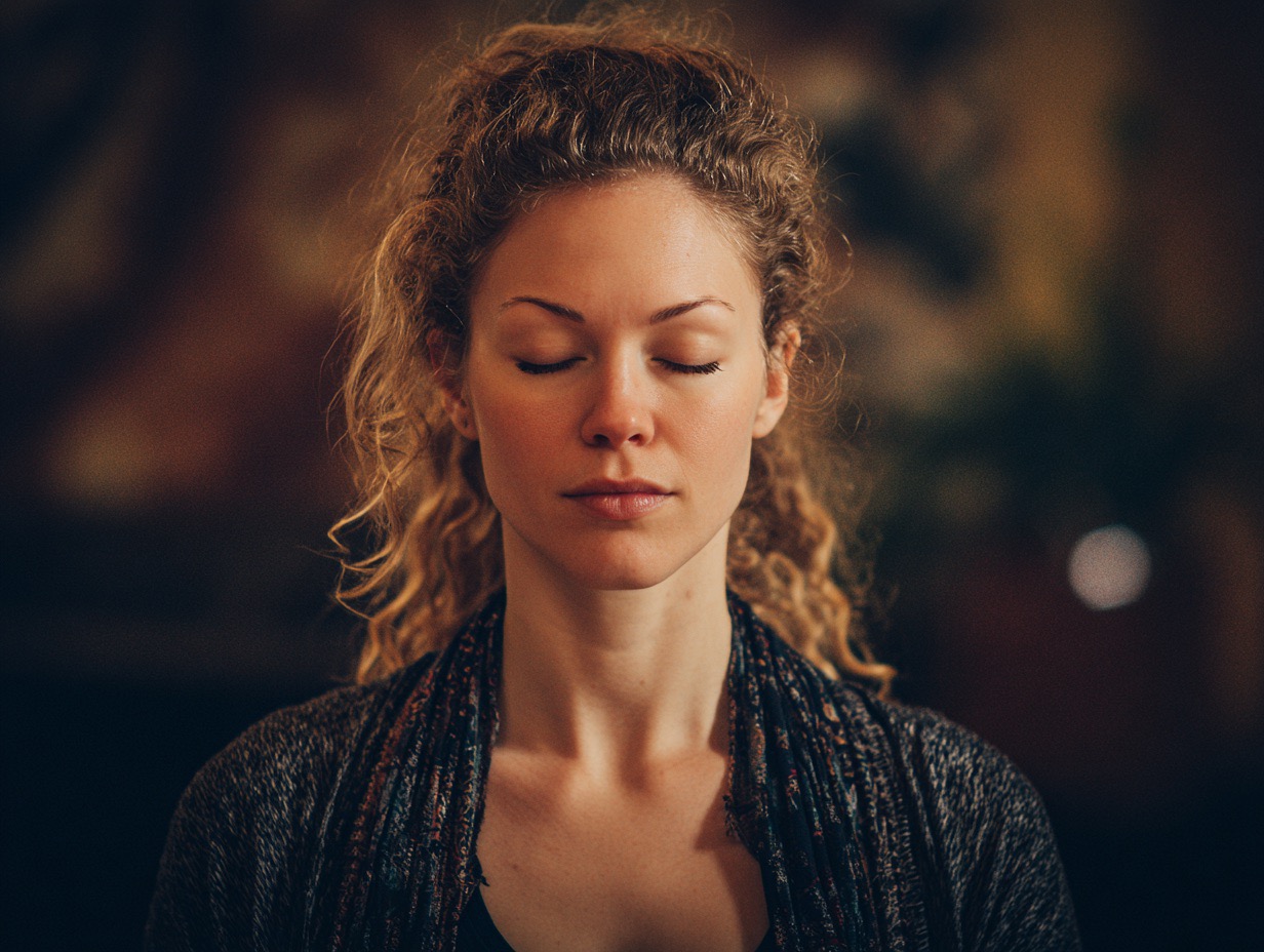 Meditácia krásna žena